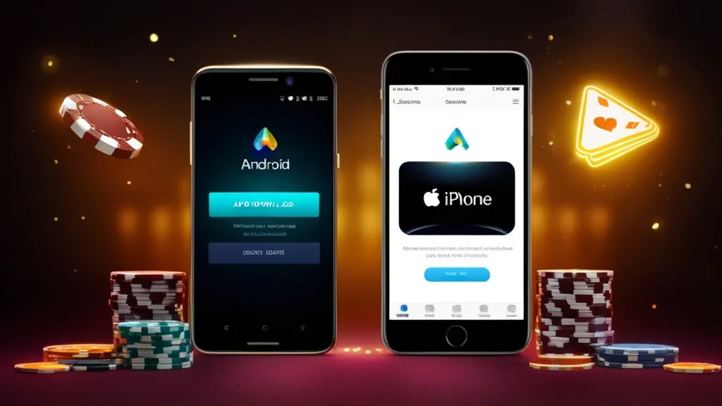 Android- und iPhone-Smartphone mit Downloadansicht für die Thor Fortune App