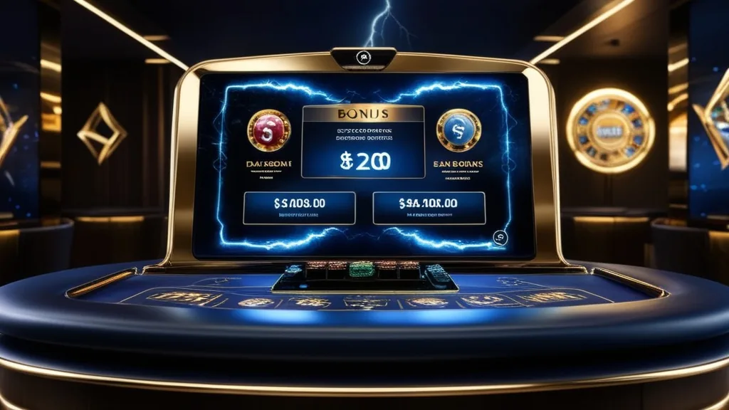 Casino-Szene mit Bonusbedingungen, Limits und Laufzeit auf einem Bildschirm