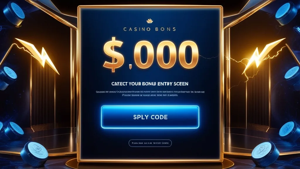Bonus-Code-Eingabefeld in einer dunklen Casino-Atmosphäre