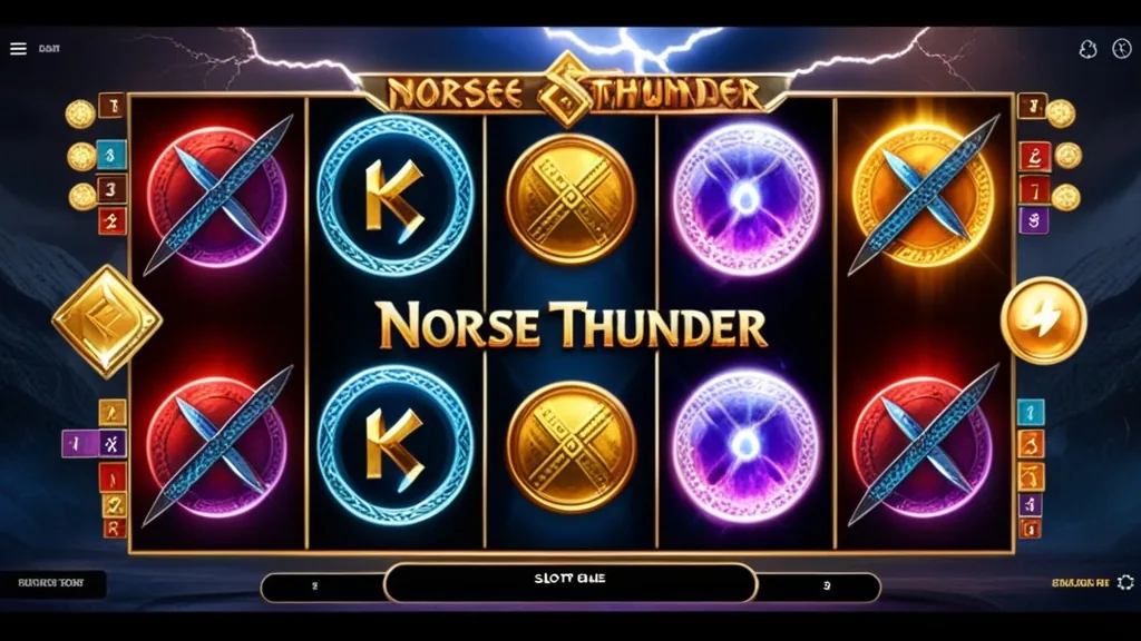 Symbole und Walzen eines Thor-Fortune-Slots in dunkler Casino-Optik